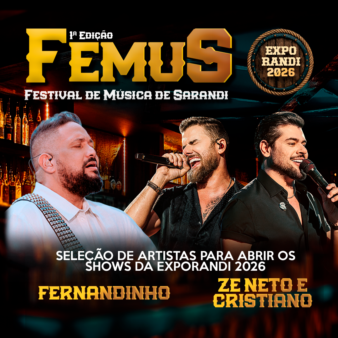 FEMUS 2026 vai selecionar talentos locais para abrir os shows da Exporandi 2026